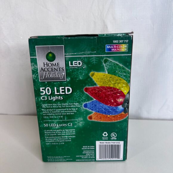 Home Accents Holiday 50 LED C3 Lights Multi Color Indoor Outdoor NEW 13ft 3" - Picture 6 of 6